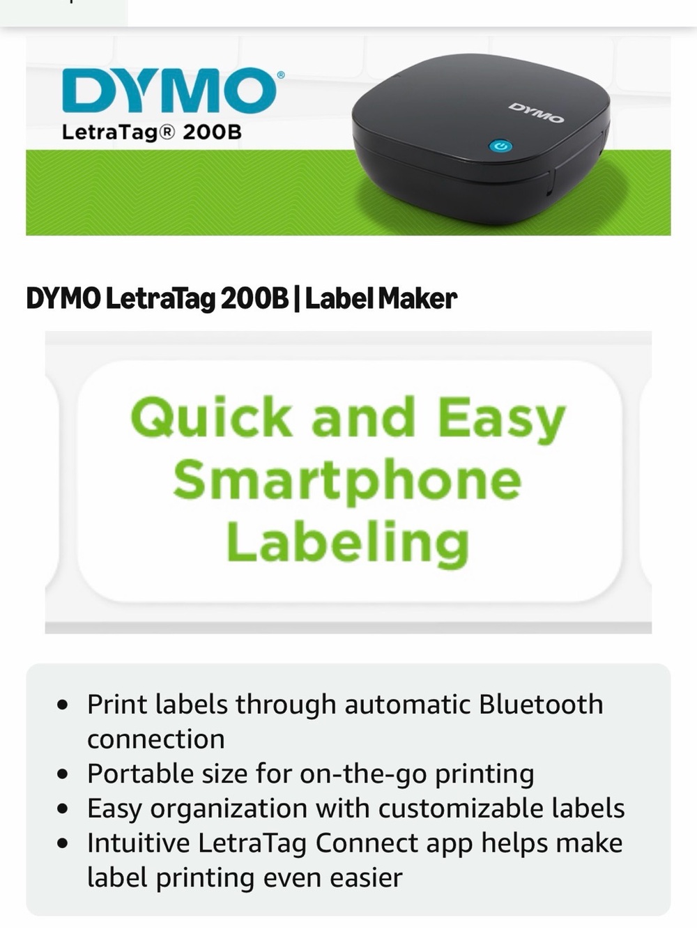 DYMO LetraTag 200B Bluetooth Compact Label Maker